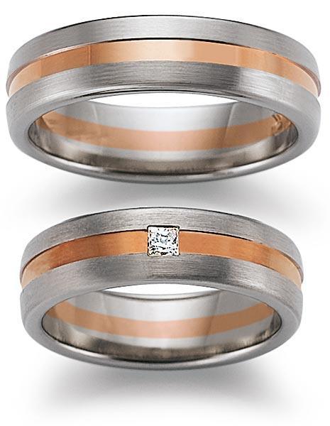 Trauringe Weiss-Rotgold von Gerstner 4/20270/6 + 20270/6