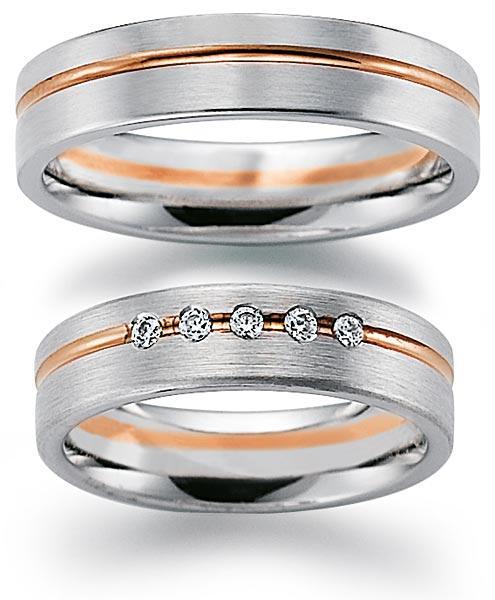 Trauringe Weiss-Rotgold von Gerstner 4/20335/5.5