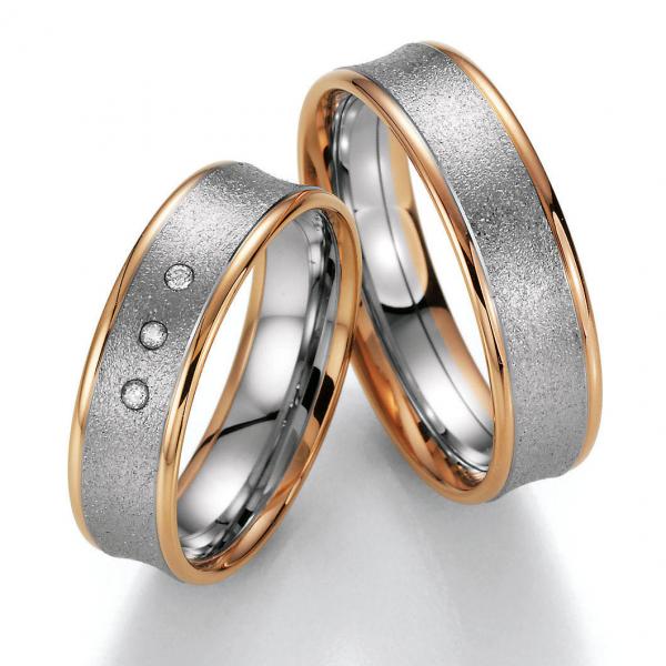 Trauringe Weiss-Rotgold von Ruesch 66/20190 + 66/20200