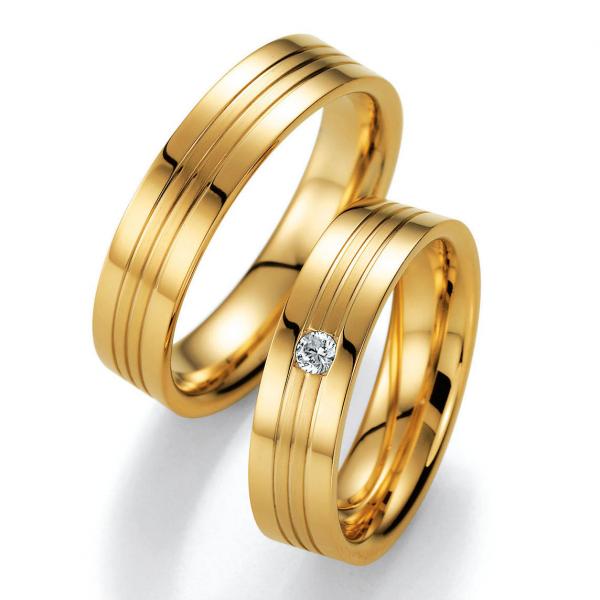 Trauringe Gelbgold von Ruesch 66/20630 + 66/20640