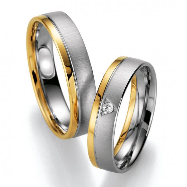 Trauringe Weiss-Gelbgold von Ruesch 66/20710-050