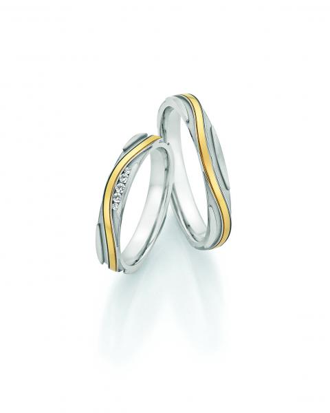 Nowotny-Collection Ruesch Partnerringe Edelstahl Gold/Keramik 88/24010-035 + 88/24020-035
