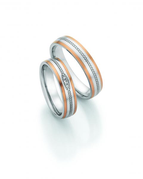 Nowotny-Collection Ruesch Partnerringe Edelstahl Gold/Keramik 88/24090-050 + 8/24100-050