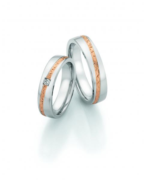 Nowotny-Collection Ruesch Partnerringe Edelstahl Gold/Keramik 88/24110-050 + 88/24120-050