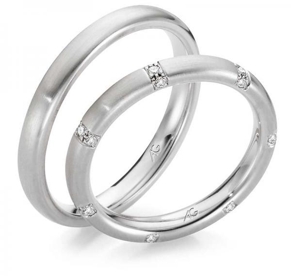 Trauringe Weissgold von Gerstner 4/28612/3 + 28612/3