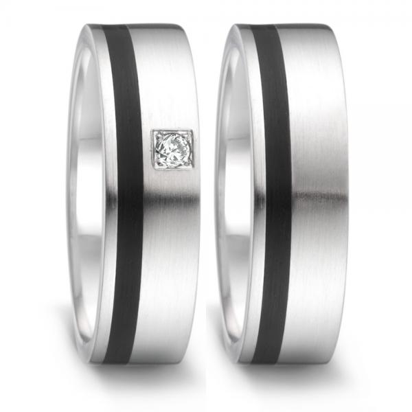 Partnerringe Edelstahl Gold/Keramik von TeNo  306386 + 306378
