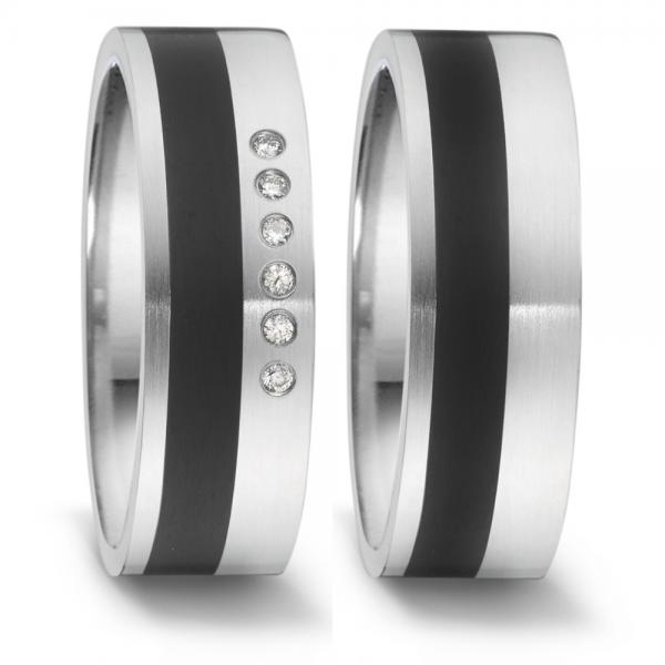 Partnerringe Edelstahl von TeNo  306407 + 306406