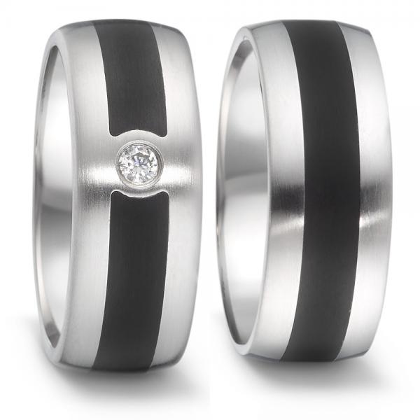Partnerringe Edelstahl von TeNo  306418 + 306417