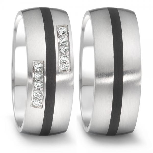 Partnerringe Edelstahl von TeNo  306419 + 306416