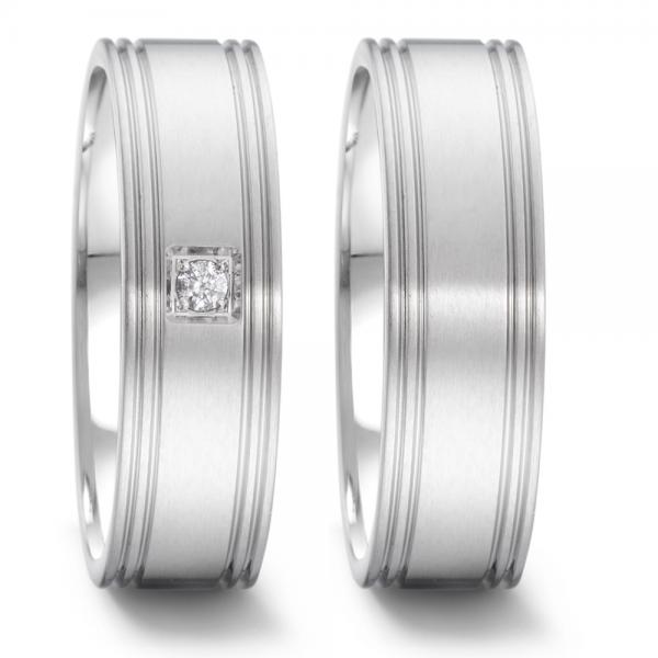 Partnerringe Edelstahl von TeNo  306678 + 306673