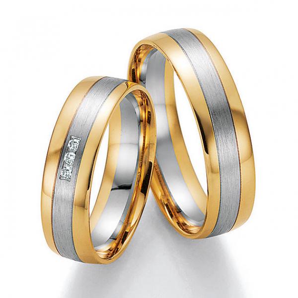 Trauringe Weiss-Gelbgold von Ruesch 66/32010-055