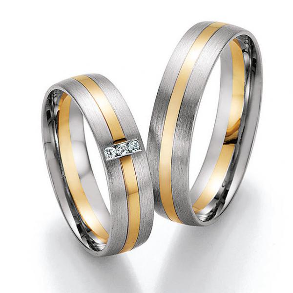 Trauringe Weiss-Gelbgold von Ruesch 66/32130-050