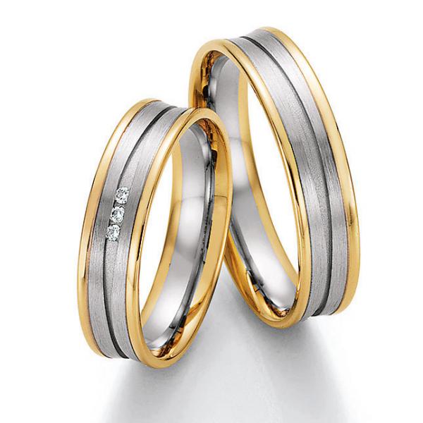 Trauringe Weiss-Gelbgold von Ruesch 66/32170-050