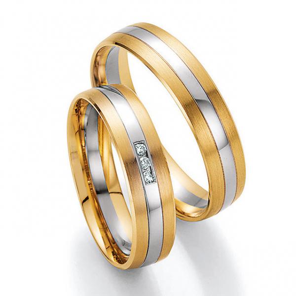 Trauringe Weiss-Gelbgold von Ruesch 66/32110-050