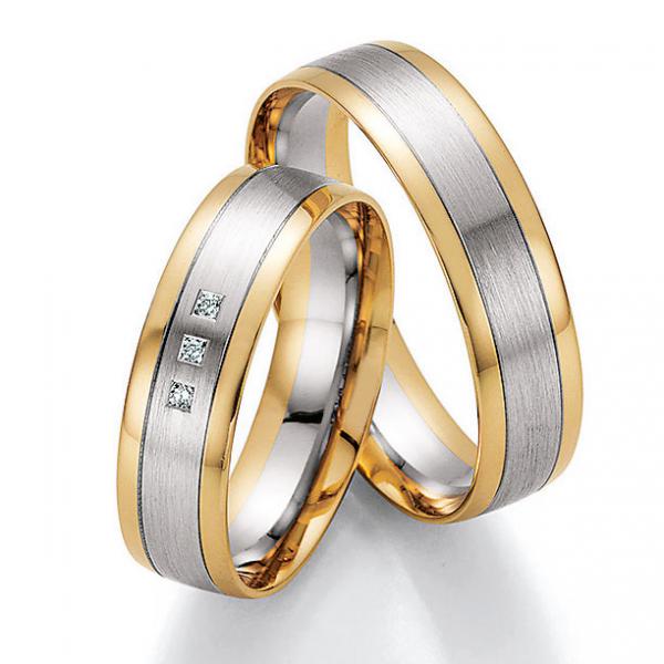 Trauringe Weiss-Gelbgold von Ruesch 66/32070-055