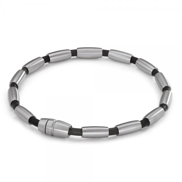 TeNo Edelstahl Kautschuk Armband Olivechain  304739