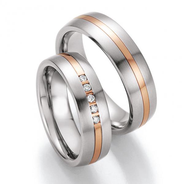 Partnerringe Edelstahl Gold/Keramik von Ruesch 88/60050-060