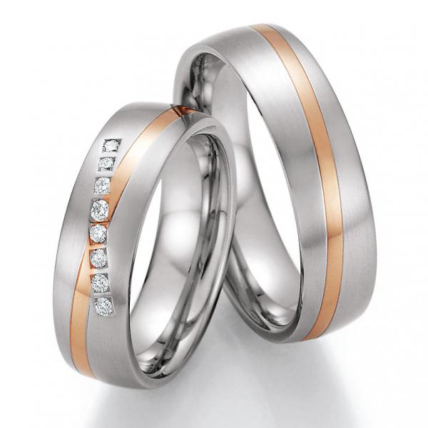 Partnerringe Edelstahl Gold/Keramik von Ruesch 88/60070-060