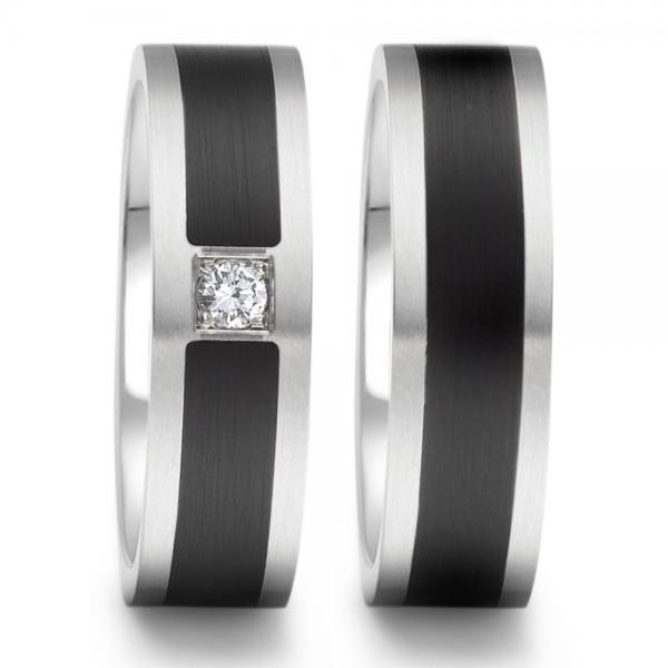 Partnerringe Edelstahl von TeNo  308045 + 308044