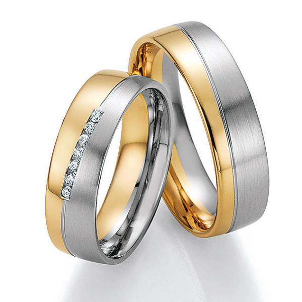 Trauringe Weiss-Gelbgold von Ruesch 66/34170-060