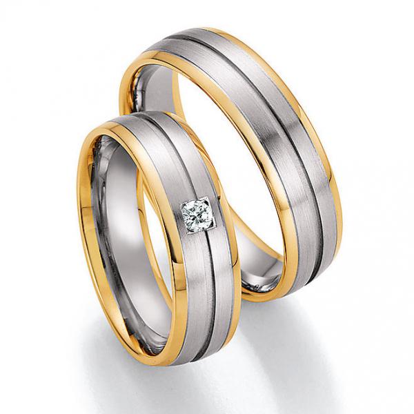 Trauringe Weiss-Gelbgold von Ruesch 66/34010-060