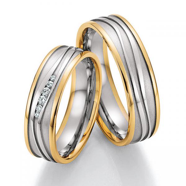 Trauringe Weiss-Gelbgold von Ruesch 66/34030-060