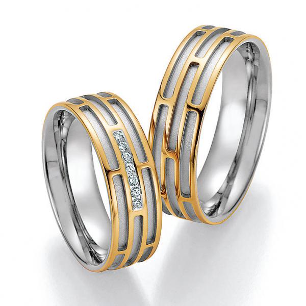 Trauringe Weiss-Gelbgold von Ruesch 66/34130-065