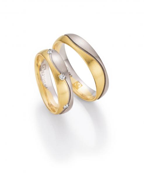 Trauringe Weiss-Gelbgold von Ruesch 33/30110-050