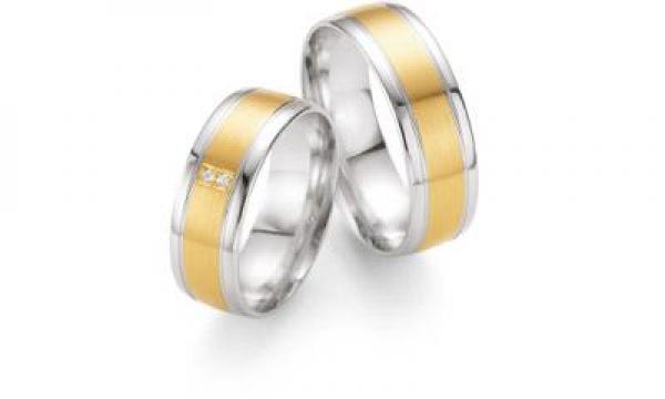 Trauringe Weiss-Gelbgold von Fischer 05 05361/070