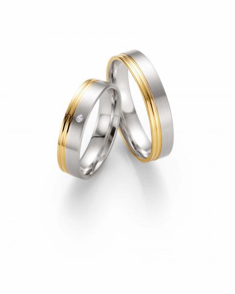 Trauringe Weiss-Gelbgold von Fischer 05 05458/050