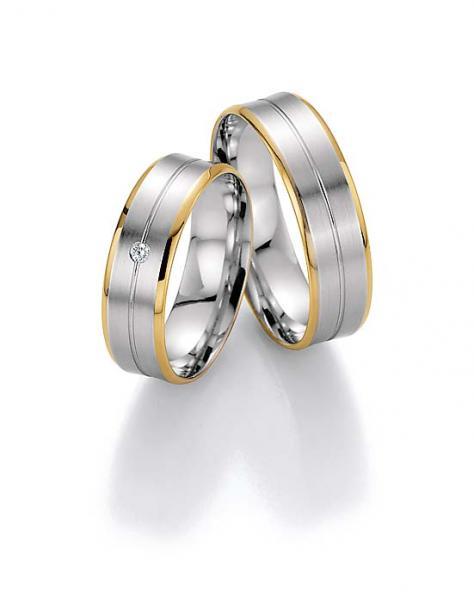 Trauringe Weiss-Gelbgold von Fischer 05 05500/060