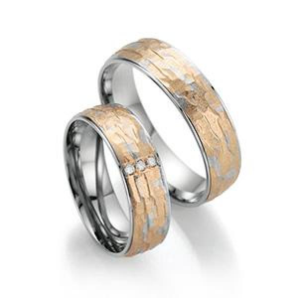 Trauringe Weiss-Rosegold von Fischer 05 07362/060