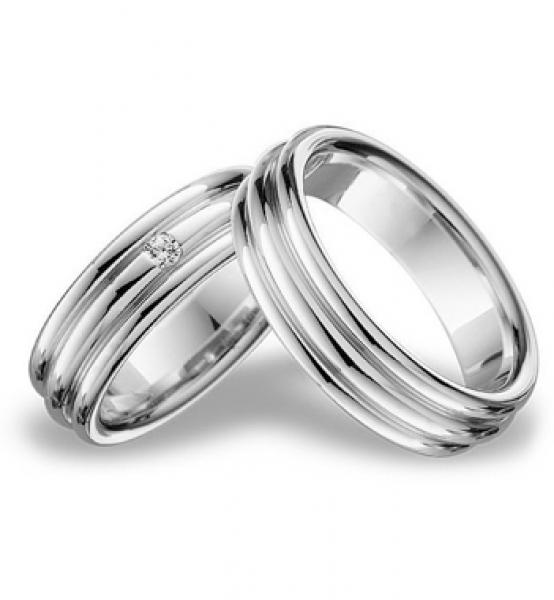 Trauringe Weissgold von Breuning 48 001030 / 48 001040