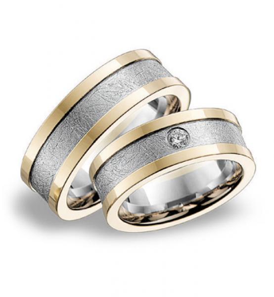 Trauringe Weiss-Gelbgold von Breuning 48 001450 / 48 001460