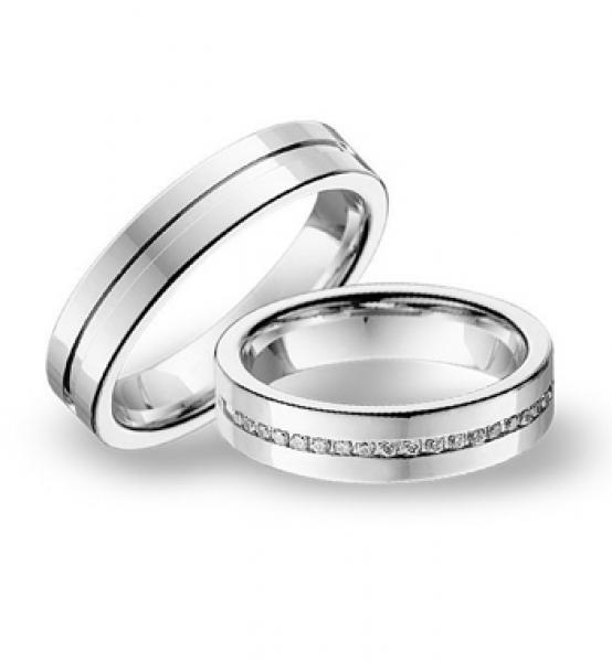 Trauringe Weissgold von Breuning 48 001610 / 48 001620
