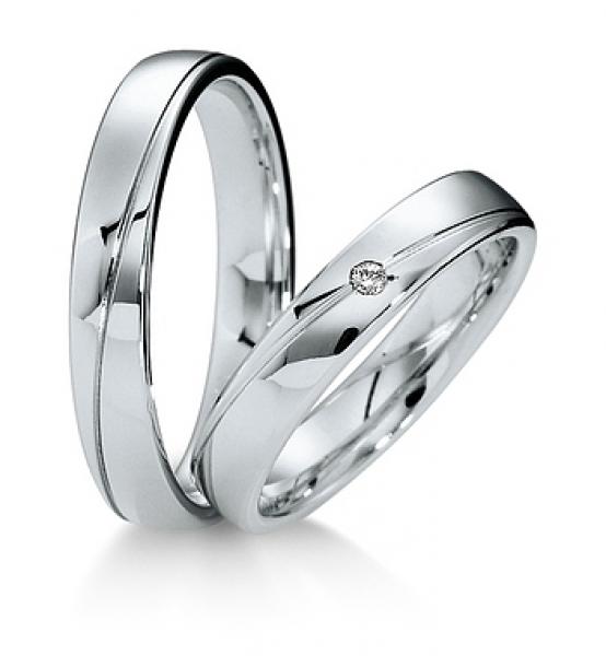 Trauringe Weissgold von Breuning 48 040330 / 48 040340