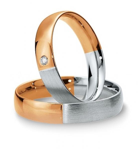 Trauringe Weiss-Gelbgold von Breuning 48 040650 / 48 040660