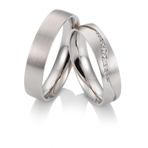 Trauringe Weissgold von Breuning 48/04517 + 48/04518