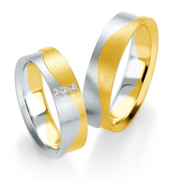 Trauringe Weiss-Gelbgold von Breuning DR 052510 / HR 052520