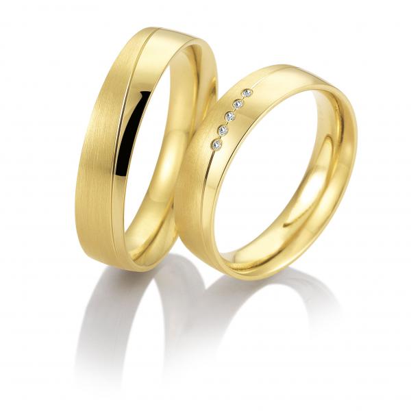Trauringe Gelbgold von Breuning DR 057090 / HR 057100