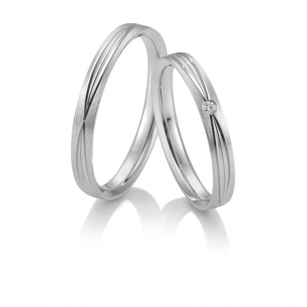 Trauringe Weissgold von Breuning DR 057110 / HR 057120