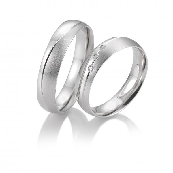 Trauringe Weissgold von Breuning DR 057190 / HR 057200