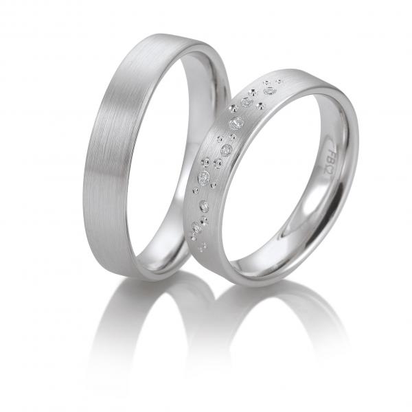 Trauringe Weissgold von Breuning DR 057270 / HR 057280