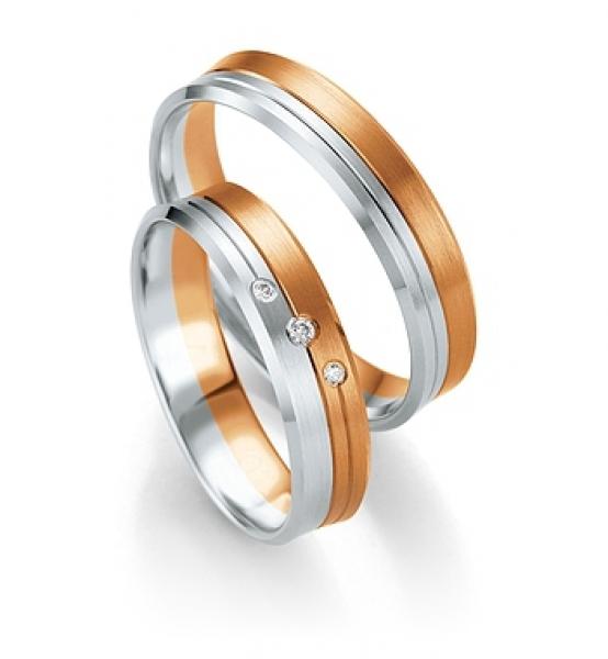 Trauringe Weiss-Gelbgold von Breuning 48/07109+ 48/07110