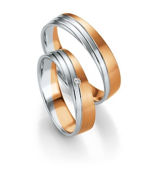 Trauringe Weiss-Gelbgold von Breuning 48/07111+ 48/07112