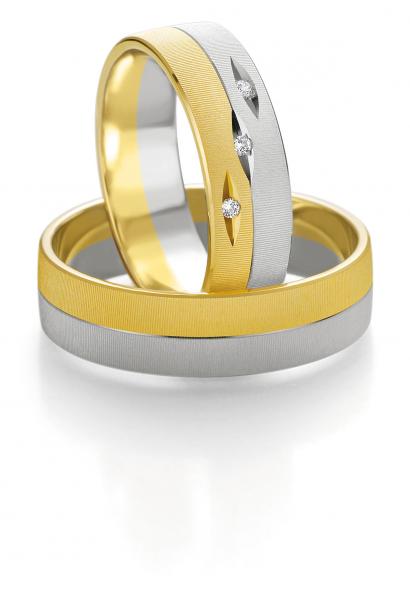 Trauringe Weiss-Gelbgold von Breuning 48/07117+ 48/07118