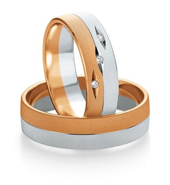 Trauringe Weiss-Gelbgold von Breuning 48/07117+ 48/07118