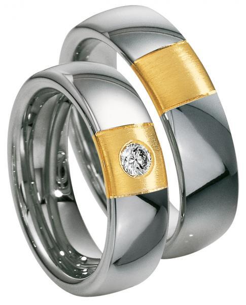 Trauringe Weiss-Gelbgold von Saint Maurice 49-81298 + 49-81299