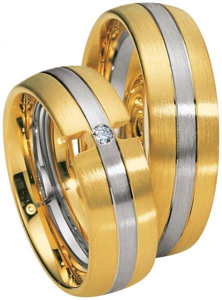 Trauringe Weiss-Gelbgold von Saint Maurice 49-81310 + 49-81311