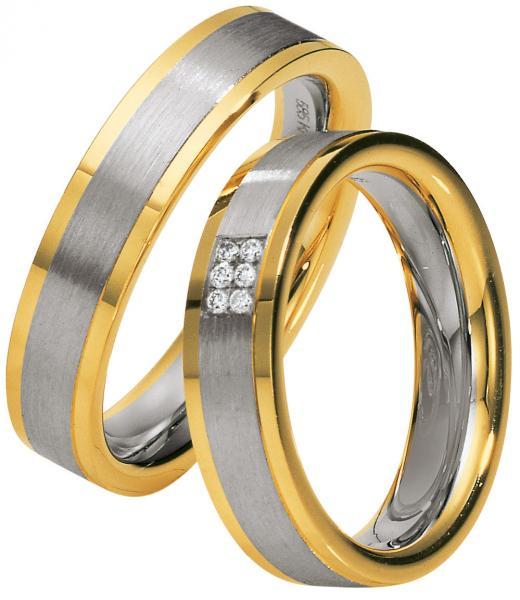 Trauringe Weiss-Gelbgold von Saint Maurice 49-81316 + 49-81317